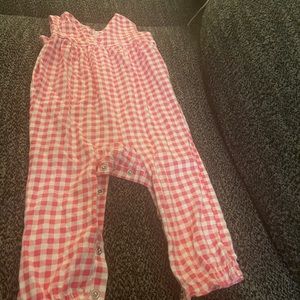 Carter’s Jumpsuit pink checkered color only washed in non toxic detergent 18M.